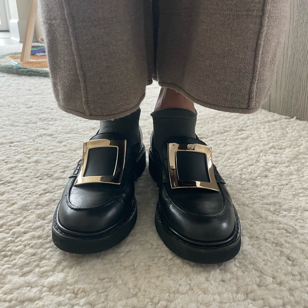 Roger Vivier Loafers with Gold Buckle